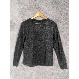 BCBG MAXAZRIA Sweater Womens Petite Small Gray Long Sleeve Scoop Neck Pullover